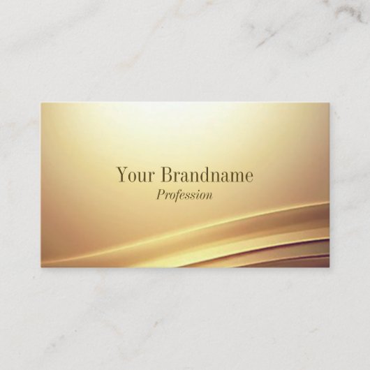 Modern Bruin Beige Curve Decor Logo en QR-code Visitekaartje (Voorkant)