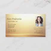 Modern Bruin Beige Curve Decor met Logo en foto Visitekaartje (Achterkant)