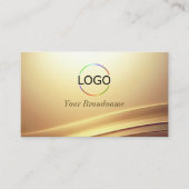 Modern Bruin Beige Curve Decor met Logo en foto Visitekaartje (Voorkant)