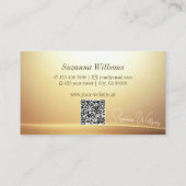 Modern Bruin Beige Curve Decor met QR Code Edel Visitekaartje (Achterkant)