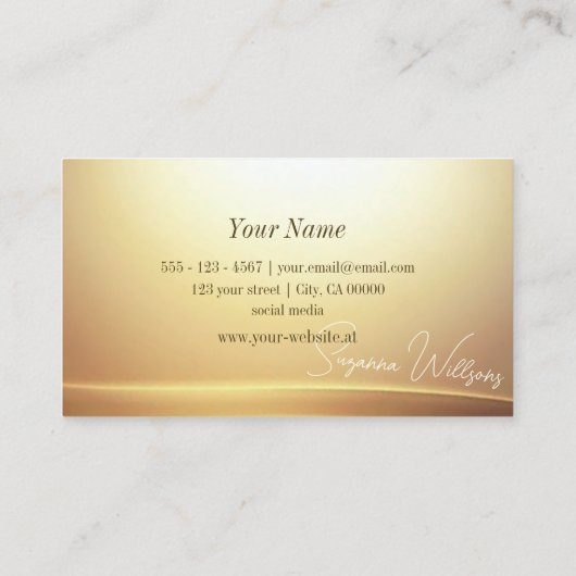 Modern bruin beige curve decor zeer indrukwekkend visitekaartje (Achterkant)