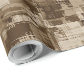 Modern Bruin Beige Esthetisch Gezellig Kubistisch  Cadeaupapier (Rol Hoek)