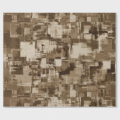 Modern Bruin Beige Esthetisch Gezellig Kubistisch  Cadeaupapier (Vlak)
