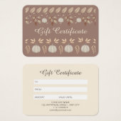 Modern Bruin Beige Herfst Pompoen Spice Gift Kaart (Voorkant /achterkant)