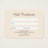 Modern Bruin Beige Herfst Pompoen Spice Gift Kaart (Achterkant)