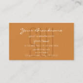 Modern Bruin Beige met Glitter Sterren en Initiale Visitekaartje (Achterkant)