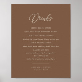 Modern bruin beige minimalistisch bar menuschild poster