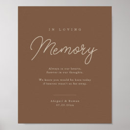 Modern bruin beige minimalistisch herdenkingbord poster