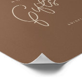 Modern bruin beige minimalistische kaarten & cadea poster (Hoek)