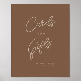 Modern bruin beige minimalistische kaarten & cadea poster