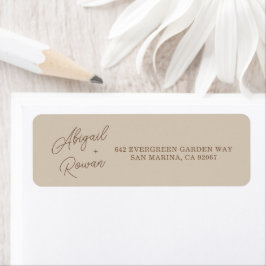 Modern Bruin Beige Minimalistische Retouradreslabe Etiket