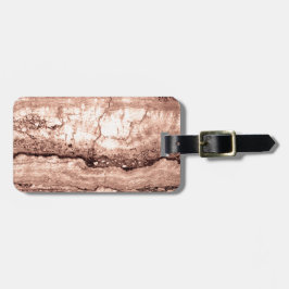 Modern bruin beige sepia gebrand sinaasappel grani bagagelabel