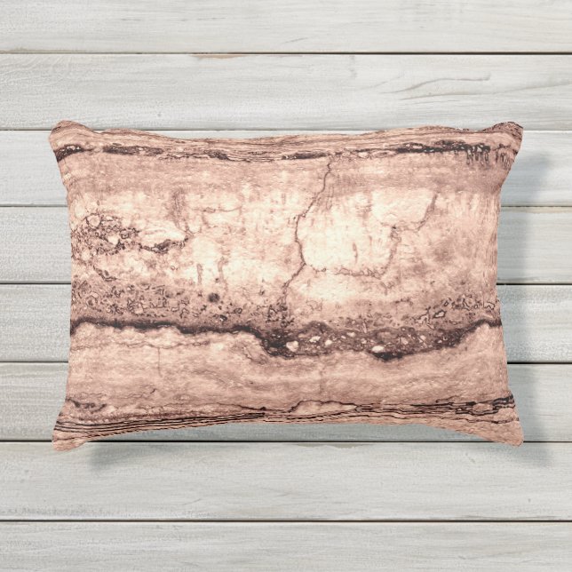 Modern bruin beige sepia gebrand sinaasappel grani buitenkussen (Voorkant)