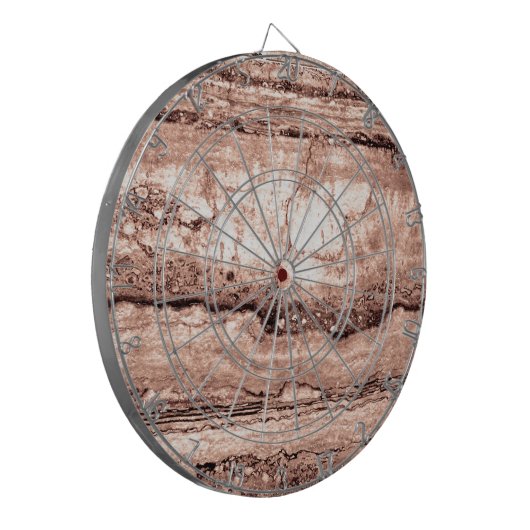 Modern bruin beige sepia gebrand sinaasappel grani dartbord (Voorkant Links)