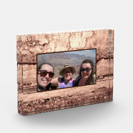 Modern bruin beige sepia gebrand sinaasappel grani fotoblokken