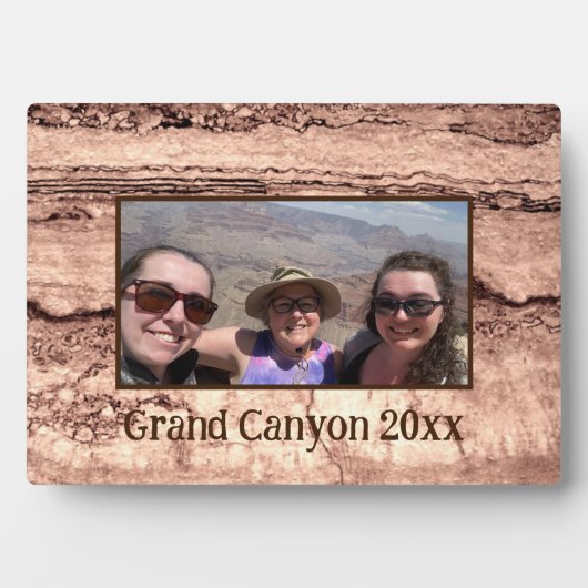 Modern bruin beige sepia gebrand sinaasappel grani fotoplaat (voorkant)