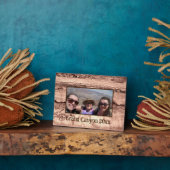 Modern bruin beige sepia gebrand sinaasappel grani fotoplaat (Zijkant)