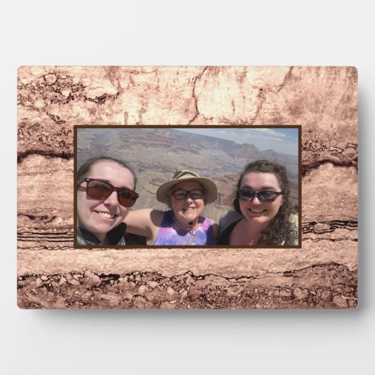 Modern bruin beige sepia gebrand sinaasappel grani fotoplaat (voorkant)