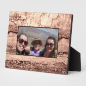 Modern bruin beige sepia gebrand sinaasappel grani fotoplaat (Zijkant)