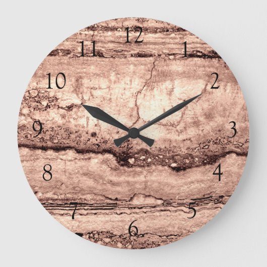 Modern bruin beige sepia gebrand sinaasappel grani grote klok (Voorkant)