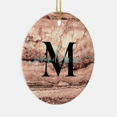 Modern bruin beige sepia gebrand sinaasappel grani keramisch ornament (Rechts)