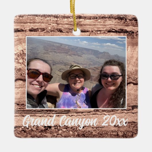 Modern bruin beige sepia gebrand sinaasappel grani keramisch ornament (Voorkant)