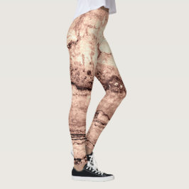 Modern bruin beige sepia gebrand sinaasappel grani leggings