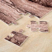 Modern bruin beige sepia gebrand sinaasappel grani legpuzzel (Zijkant)