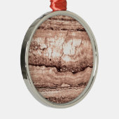 Modern bruin beige sepia gebrand sinaasappel grani metalen ornament (Rechts)