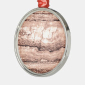 Modern bruin beige sepia gebrand sinaasappel grani metalen ornament (Links)