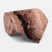 Modern bruin beige sepia gebrand sinaasappel grani stropdas (Opgerold)