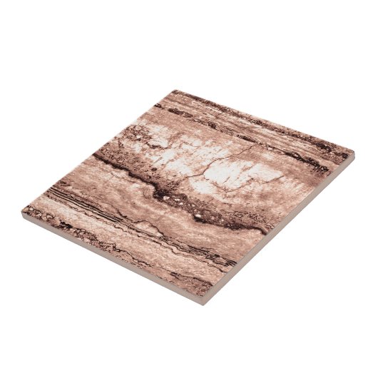 Modern bruin beige sepia gebrand sinaasappel grani tegeltje (Zijkant)