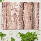 Modern bruin beige sepia gebrand sinaasappel grani theedoek (Gevouwen)