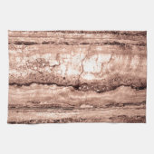 Modern bruin beige sepia gebrand sinaasappel grani theedoek (Horizontaal)