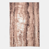 Modern bruin beige sepia gebrand sinaasappel grani theedoek (Verticaal)