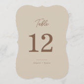 Modern bruin beige tweekleurig tafelnummer (Achterkant)