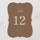 Modern bruin beige tweekleurig tafelnummer (Voorkant)