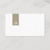 Modern bruin beige White, stijlvol monogram Visitekaartje (Achterkant)
