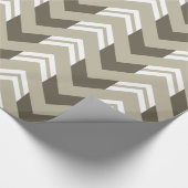 Modern bruin, beige, wit chevron patroon cadeaupapier (Hoek)