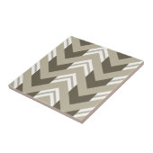 Modern bruin, beige, wit chevron patroon tegeltje (Zijkant)