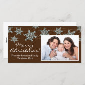 Modern Bruin Blauw Sneeuwvlok Kerstmis Feestdagenkaart (Voorkant / Achterkant)