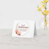 Modern Bruin Bloemen Happy Jubileum Kaart (Gele Bloem)