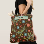 Modern bruin bloemmotief Inspirivity tas