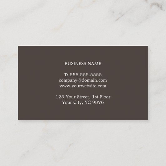 Modern bruin bruin bruin kraftpapier visitekaartje (Achterkant)