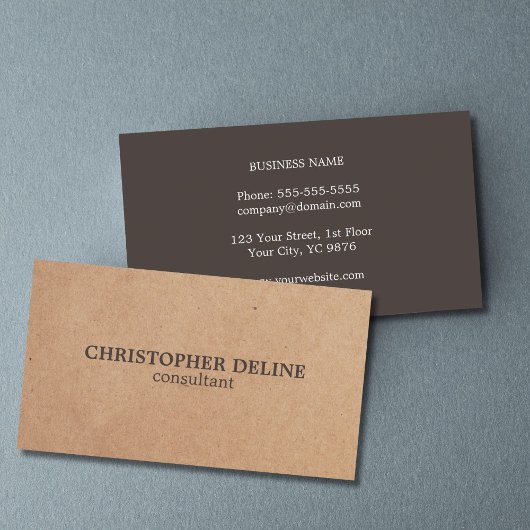 Modern bruin bruin bruin kraftpapier visitekaartje