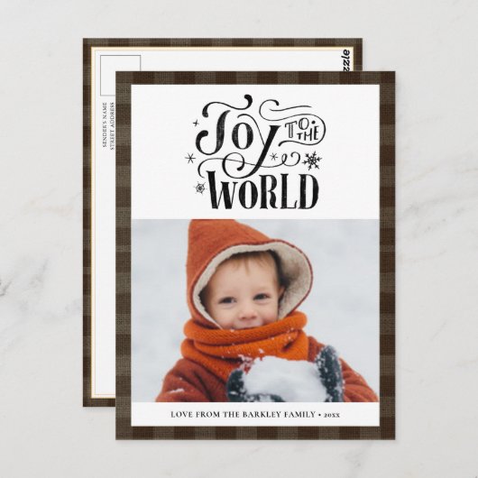 Modern bruin Buffalo geplakt vun script Simple Hol Briefkaart (Voorkant / Achterkant)