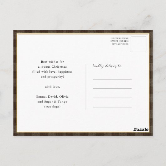 Modern bruin Buffalo geplakt vun script Simple Hol Briefkaart (Achterkant)