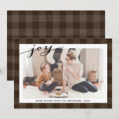 Modern bruin buffelblok legant script eenvoudig feestdagenkaart (Voorkant / Achterkant)