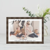 Modern bruin buffelblok legant script eenvoudig feestdagenkaart (Staand voorkant)