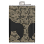 Modern Bruin Camo Zwart Wolf Silhouet Monogram | Heupfles (Achterkant)